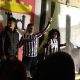 Carnevale ad Ascoli: Riccardo Orsolini si presta alla parodia dei teli issati al Del Duca, 26 febbraio 2017