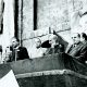 Il discorso di Alcide De Gasperi in Piazza Arringo il 7 maggio 1953. Per la storia, si riconoscono da sinistra: i senatori Amor Tartufoli e Umberto Tupini con il sindaco di Ascoli Serafino Orlini