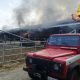 Stalla in fiamme a Castel di Lama (foto Comando Provinciale Vigili del Fuoco Ascoli)