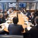 Giuseppe Conte, e i ministri in telecollegamento con i presidenti di Regione