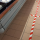 Coronavirus, 10 marzo, provvedimenti di distanziamento in un supermercato di San Benedetto