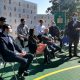 Nuovo campo sportivo ad Arquata: all'inaugurazione Marco Belinelli, Massimo Ambrosini e Davide Mazzanti (foto Regione Marche)