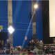 Il regista Giuseppe Piccioni si affaccia nella sala del cinema Odeon di Ascoli, tanti applausi da parte del pubblico
