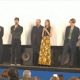 Sul palco del cinema Odeon di Ascoli Piceno i protagonisti Riccardo Scamarcio, Benedetta Porrcaoli e il regista Giuseppe Piccioni